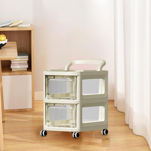 Generic 2/3/4-Tier Rolling Storage Cart Multi-Purpose Organizer for Kitchen, Bathroom & Living Room, Transparent