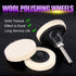 Swpeet 20Pcs 2" Compressed Wool Fabric Disc Polishing Pads - Includes 1 Disc Pad Holder for Buffing Projects