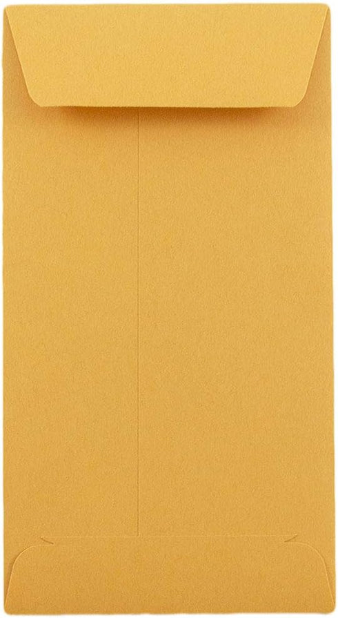 JAM PAPER #7 Coin Business Envelopes, 3 1/2 x 6 1/2, Brown Kraft Manila (50/Pack)