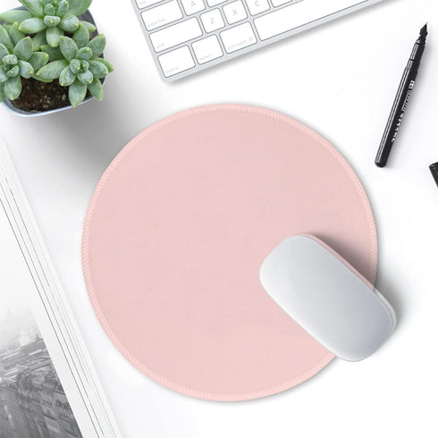 Hsurbtra Premium-Textured Small Round Mouse Pad, 8.7 x 8.7 Inch Pink, Anti-Slip Waterproof Rubber for Office