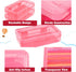 Large Capacity Clear Pencil Box, 1 Pack Hard Pencil Case with Snap-tight Lid for Office Supplies, Pink