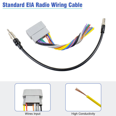 22Pin Commander Radio Wiring Harness Antenna Adapter Kit Compatible with Dodge Ram Caravan Charger Viper, Stereo Wire