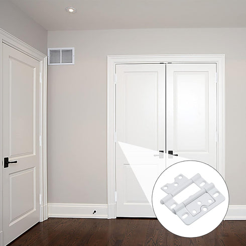 Worldity 10 Pack Hinges,3 Inch White Shutter Non Mortise Hinge, Screen Door Hinges Easy to Install, Screen Door Hinge