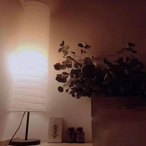 Modern Rice Paper Floor Lamp Shade with Metal Frame for Easy Assembly