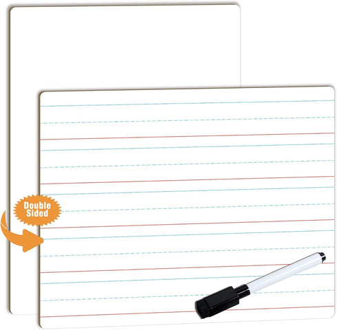Dry Erase Lined Whiteboard for Kids, White Board with Lines for Writing, Handwriting Practice Board for School Supplies