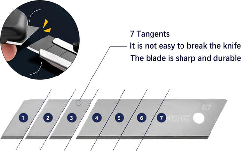 HIEMTE 20Pcs 25mm 60 25mm SK4 Tools Utility Knife Replacement Blades Snap off DegreeBlades for Utility Knife and Box