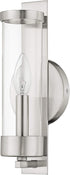 10141-91 Livex Lighting Brushed Nickel Wall Sconce with Clear Glass