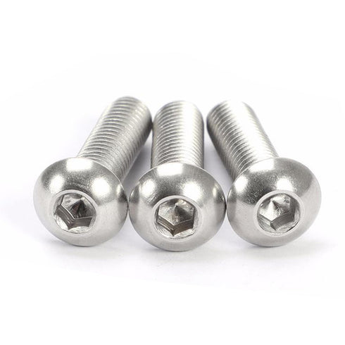 3/8-16 x 3-3/4'' Pan Head Hex Socket Cap Screws: 6 Pack 304 Stainless Steel Bolts, Hex Drive, Bright Finish