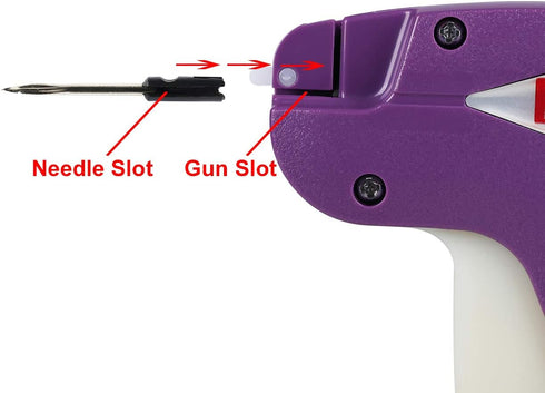 PAG Standard Tagging Gun for Clothing, Price Tag Attacher Gun with 5 Needles and 2000 2-inch Barbs Fasteners, Purple