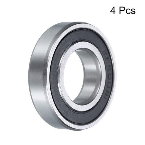 uxcell 4 Pcs Deep Groove Ball Bearing, 16003-2RS, 17mm x 35mm x 8mm, High Carbon Chrome Steel Z0 Double Rubber Sealed