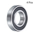 uxcell 4 Pcs Deep Groove Ball Bearing, 16003-2RS, 17mm x 35mm x 8mm, High Carbon Chrome Steel Z0 Double Rubber Sealed