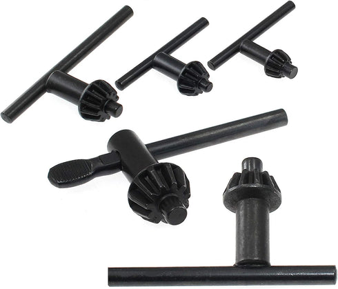 5 Sizes Drill Chuck Key Wrench, Steel Electric Drill Clamping Tool (Chuck Diameter: 3/4" to 1/4")