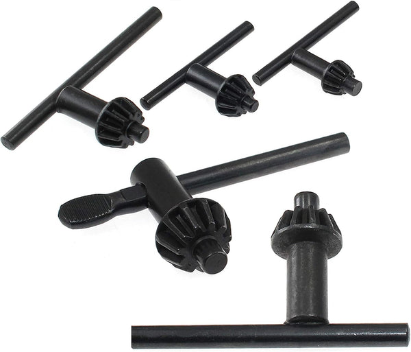 5 Sizes Drill Chuck Key Wrench, Steel Electric Drill Clamping Tool (Chuck Diameter: 3/4" to 1/4")