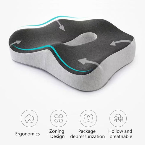 Nazada Seat Cushion, Memory Foam Seat Cushion, Large Memory Foam Ergonomic Cushions, for Office Chair, Car Seats