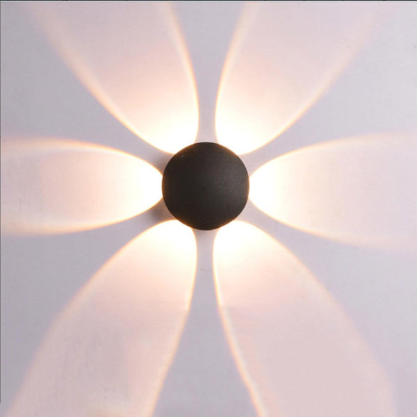 GREFAR Outdoor/Indoor LED Cube Wall Light, Modern Black six-sided Wall Sconce,3000K 6W IP65