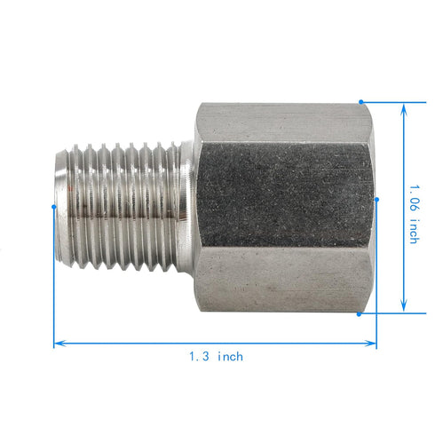 Metalwork 304 Stainless Steel Reducing Adapter, 1/2" NPT Female x 1/4" NPT Male, 2000psi (1 Pc)