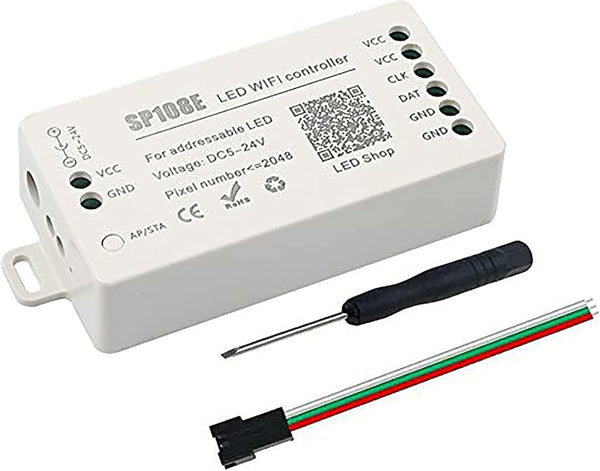 RGBZONE SP108E WiFi LED Controller, Smart APP Control, DC5V/12V/24V WS2812B WS2811 WS2815