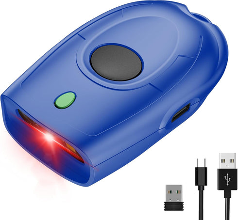 Symcode Mini QR Portable Barcode Scanner, 3-in-1 Bluetooth, 2.4G Wireless, USB Wired Scanner for Android, iOS, Windows