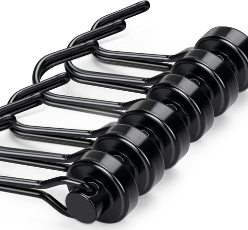 E BAVITE Black Swivel Swing, 30LBS Neodymium Rare Earth Magnetic Hooks, Pack of 6 for Kitchen, Refrigerator