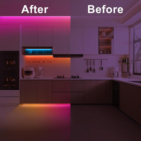 6.56ft Tatazone Bluetooth RGB+IC COB Led Strip Light with App, Chasing COB Light Strip, Segmented Control, Music Sync