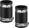 2 Pcs Flexible TPE Coupling with Stainless Steel Clamps for Plastic and Copper Plumbing Connections, Black (1-1/2