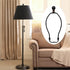 8 Inch Lamp Harp, 2 Set Black Lamp Shade Holder with Finial, DIY Detachable Replacement Adapter for Table & Floor Lamps