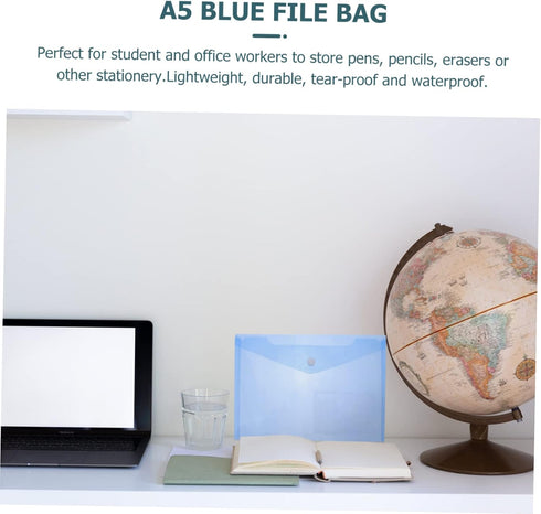 Plastic Envelope, 30pcs Poly Envelopes with Snap Closure, A5 Letter Size File Bag for Office School Work