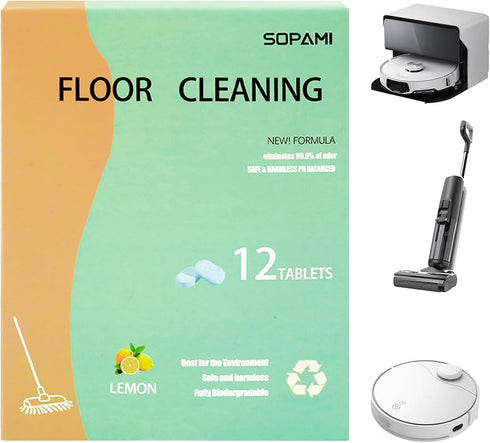 24pcs SOPAMI Floor Cleaning Solution Tablet Deep Cleans for Multiple Hard Floors, Tile and Vinyl FloorsSuitable