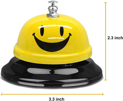Call Bell Yellow Lovely Smile Face Desk Service Bell, Ding Bell for Restaurant, Hotel, Kitchen, Office