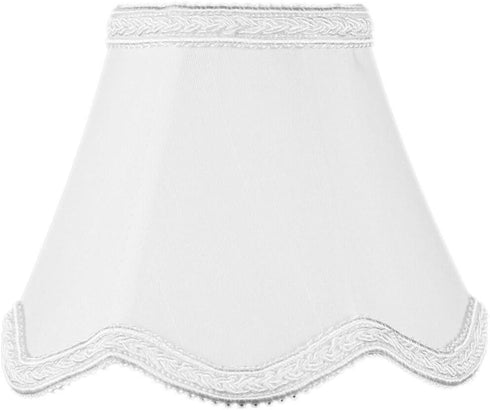 2.5x5x4 Down White Scallop Stretch Clip-on Candelabra Lampshade - Perfect for chandeliers,
