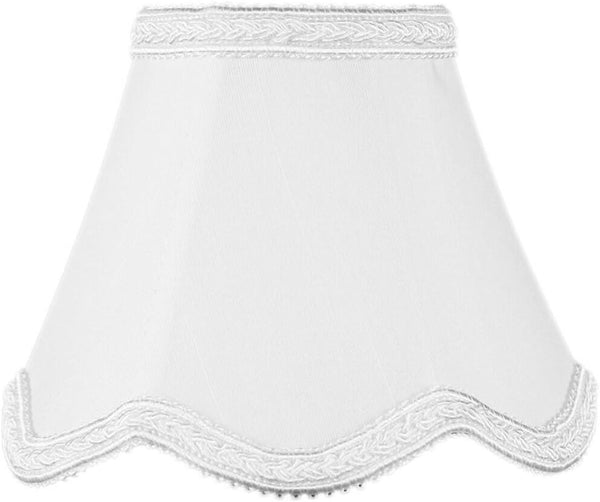 2.5x5x4 Down White Scallop Stretch Clip-on Candelabra Lampshade - Perfect for chandeliers,