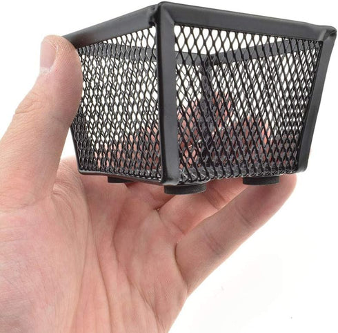 HAHIYO Stackable Paper Clip Mesh Holder Cup, 2.2" Height, 2 Pack Black, Sturdy PaperClip Holder for Desk Organizer