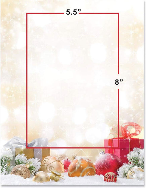 Paperdirect Golden Holiday Magic Winter Christmas Theme Stationery, 25 Sheets, 8.5 x 11 Elegant Premium Writing Paper