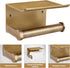 YURINJEE 3M Antique Bronze Toilet Paper Holder Wall Mount with Shelf - No Drill Adhesive or Screw Mount Bathroom Tissue
