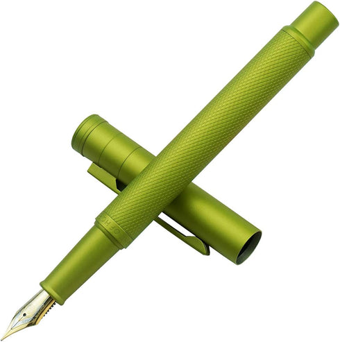 Hongdian Green Forest Metal Fountain Pen, Beautiful Tree Texture, Fine Nib Writing Office Pen