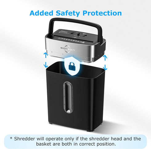 BONSEN 8-Sheet Crosscut Shredder for Home Office, Small Paper Shredder with 4 Gallons Wastebasket