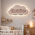 UkrWood Accessories Personalized Cloud Wall Lamp for Baby Nursery, Battery-Operated Hanging Night Lights for Bedroom