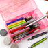Large Capacity Clear Pencil Box, 1 Pack Hard Pencil Case with Snap-tight Lid for Office Supplies, Pink