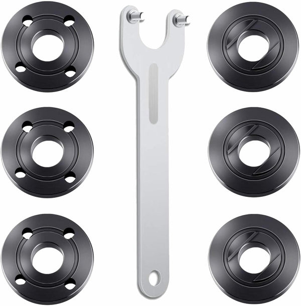 7PCS Angle Grinder Nut Wrench Kit 5/8-11 Flange Metal Lock Nut for Dewalt, Milwaukee, Makita, Bosch