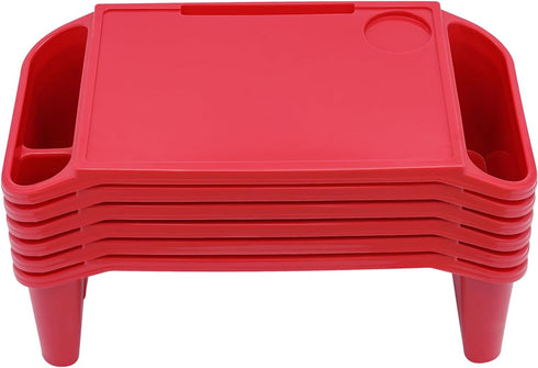 6Pcs (6, Kids Lap Desk Tray, Portable Activity Table, Portable Lap Bed Table with Side Pockets, Plastic Lap Desk