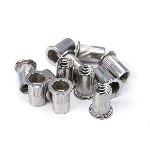 Woopais 1/4-20 3/4" 1/4-20 30-Set Stainless Steel Rivet Nuts and Bolts Button Head Socket Cap Screws Flat Washers