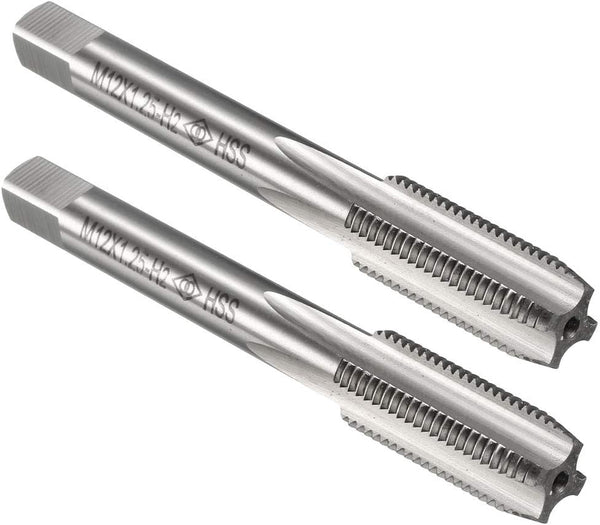 uxcell 2pcs Metric Machine Thread Tap M12 x 1.25 H2 High Speed Steel Screw Tapping Tool for DIY Machinist Repair