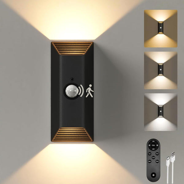 EZVALO Motion Sensor Wall Lights Indoor, 4000mAh Rechargeable Battery Operated Wall Sconces,
