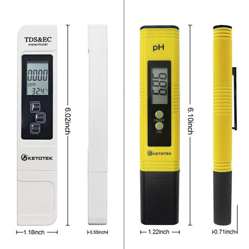 Digital pH TDS & EC Temp Meter for Water, pH Pen and PPM Tester, PH Tester with 0-14.00pH Accuracy