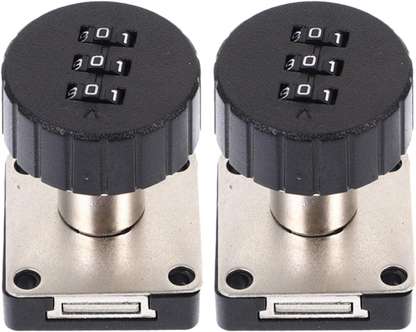 SHERCHPRY 2pcs Black Round Face Combination Drawer Lock for Desk, File Cabinet,