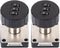 SHERCHPRY 2pcs Black Round Face Combination Drawer Lock for Desk, File Cabinet,