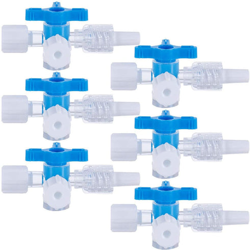 6pcs Disposable Medical Valve 3-Way Stopcocks with Luer Connections for DIY Research Projects