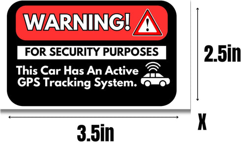 8 Pack 2 3.5 GPS Tracking System Warning Stickers for Vehicles, x in Waterproof, Weatherproof, UV Resistant GPS