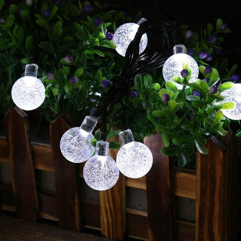 36ft 60 8 Toodour Solar String Lights Outdoor, LED Globe String Light with Mode, Waterproof Crystall Ball Lights Solar