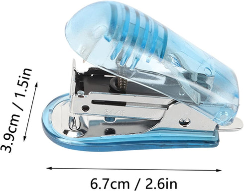 Small Handheld Stapler, Easy to Use, Practical, Durable, 2pcs for Office (White Blue)